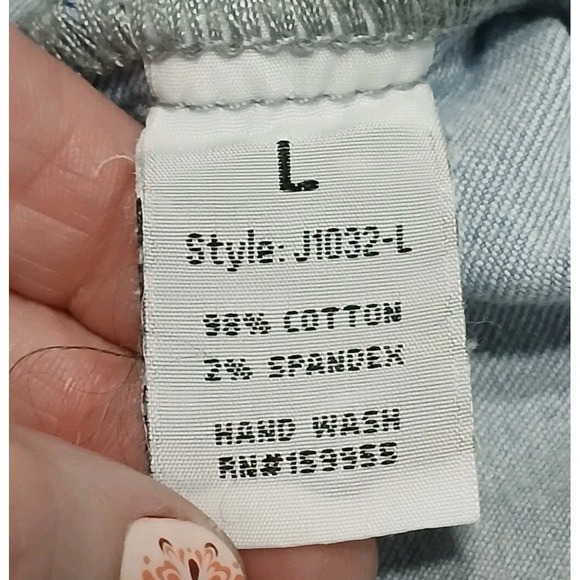 Tiered Ruffle Sleeve Cropped Denim Icy Blue Boho Jean Jacket Wms Large - Picture 12 of 15